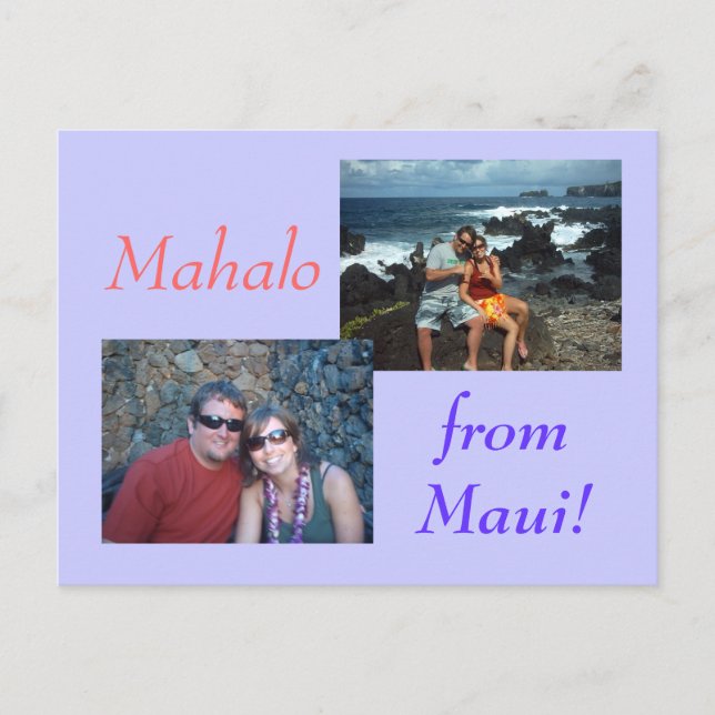 Mahalo , from Maui! Postcard (Front)