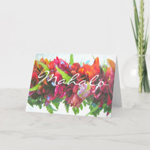 Mahalo Haku Lei Thank You Card