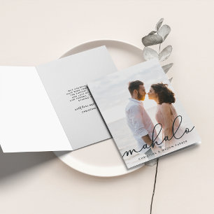 Mahalo   Hawaiian Wedding Photo Thank You Card