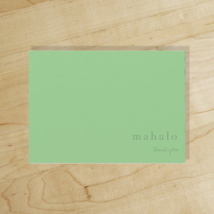 mahalo   minimal tropical light green thank you 