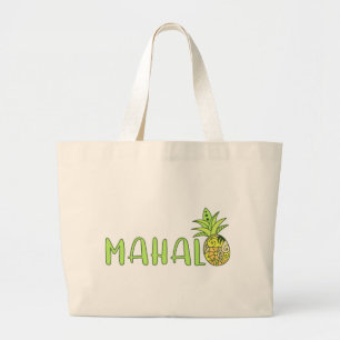 Mahalo Pineapple Large Tote Bag