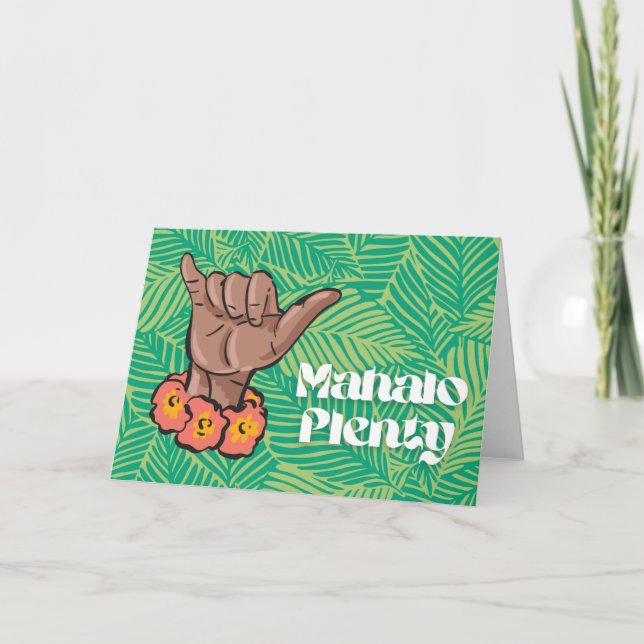 Mahalo Plenty Thank You Hawaiian Pidgin Greeting Card (Front)