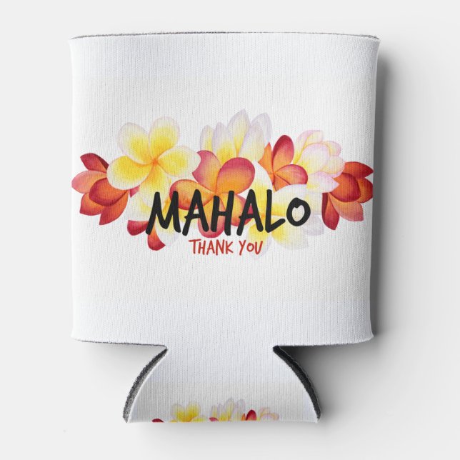 Mahalo Plumeria Can Cooler (Front)