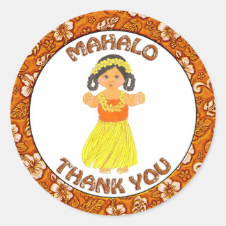 Mahalo Thank You Hawaiian Stickers
