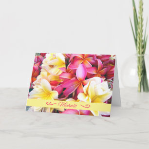 Mahalo Thank You in Hawaiian Plumeria Frangipani Card