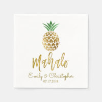 Mahalo Tropical Hawaiian Pineapple Wedding White