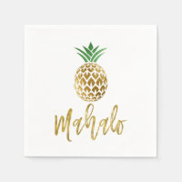Mahalo Tropical Hawaiian Pineapple Wedding White