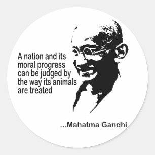 Mahatma Gandhi Animal Rights Classic Round Sticker