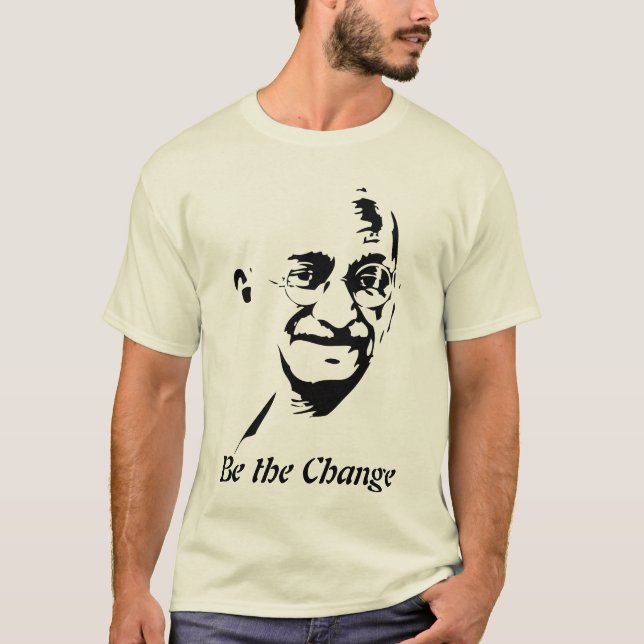 Mahatma Gandhi - Be the Change - Organic T-shirt (Front)