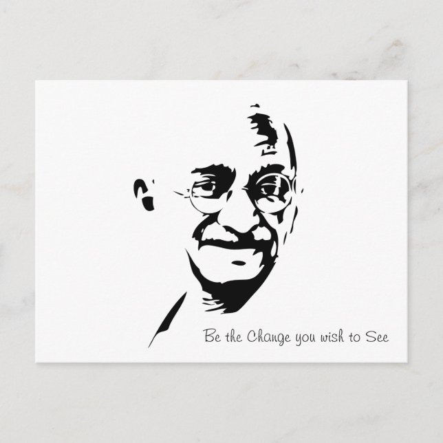 Mahatma Gandhi - Be the Change - Postcard (Front)