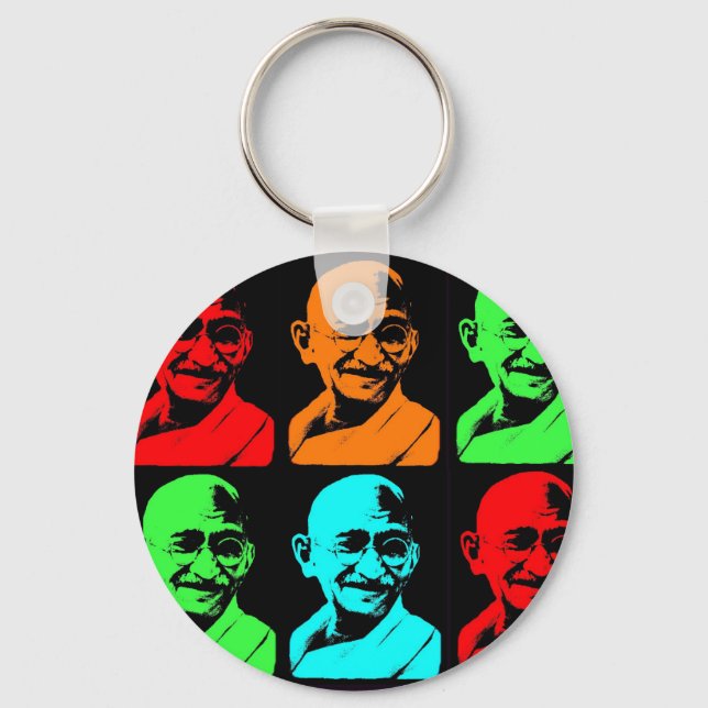 Mahatma Gandhi Collage Key Ring (Front)