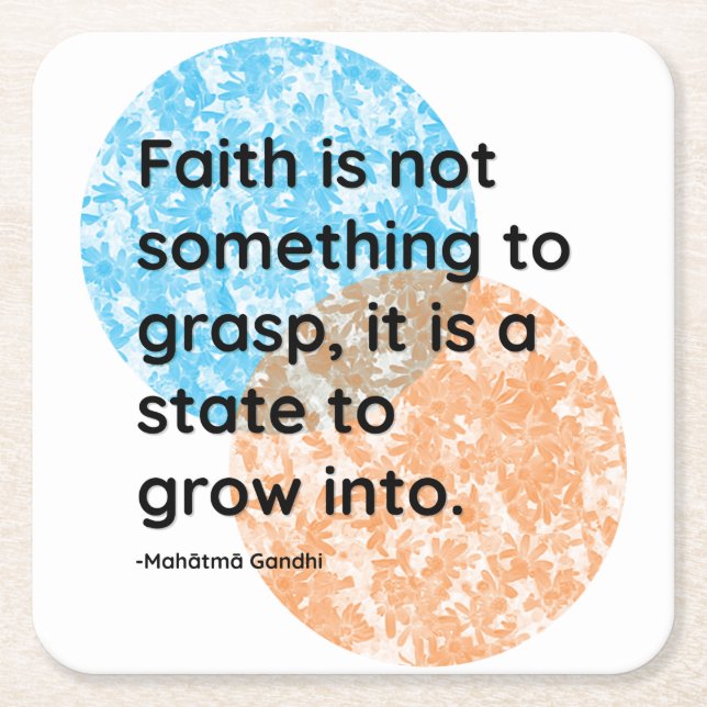 Mahatma Gandhi Faith Quotes Square Paper Coaster (Front)