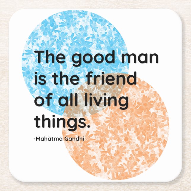 Mahatma Gandhi Good Man Quotes Square Paper Coaster (Front)