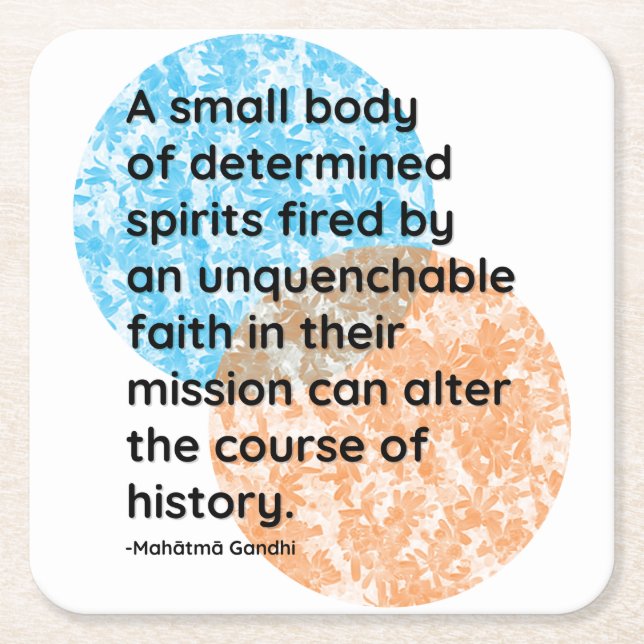 Mahatma Gandhi History Quotes Square Paper Coaster (Front)