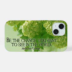 Mahatma Gandhi Inspirational Quote "Be the change" iPhone 15 Case