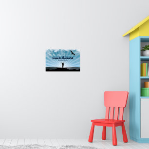 Mahatma Gandhi Inspirational Quote "Be the change" Poster