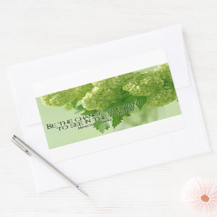 Mahatma Gandhi Inspirational Quote "Be the change" Rectangular Sticker