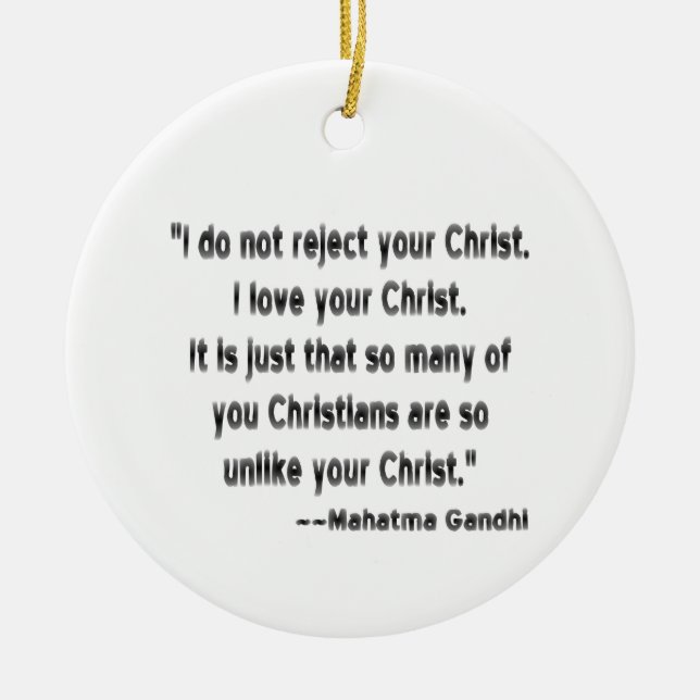 Mahatma Gandhi on Christians Ceramic Tree Decoration (Front)