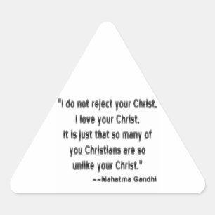 Mahatma Gandhi on Christians Triangle Sticker