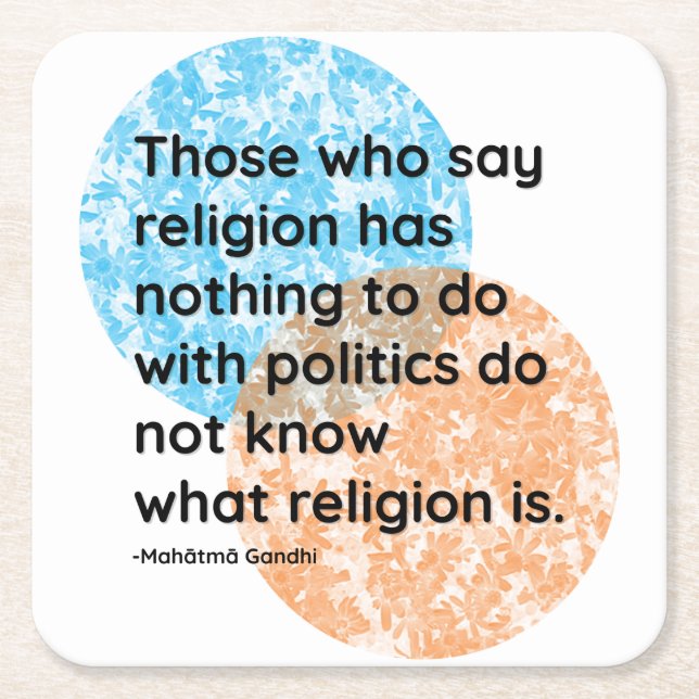 Mahatma Gandhi Politics Religion Quotes Square Paper Coaster (Front)