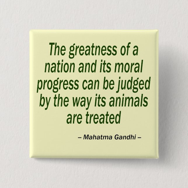 Mahatma Gandhi Quote 15 Cm Square Badge (Front)
