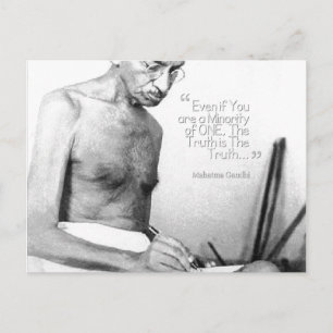 Mahatma Gandhi Quote, Minority of One, Truth Postcard