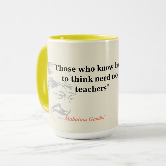 Mahatma Gandhi Quote On Thinking Mug (Front Left)