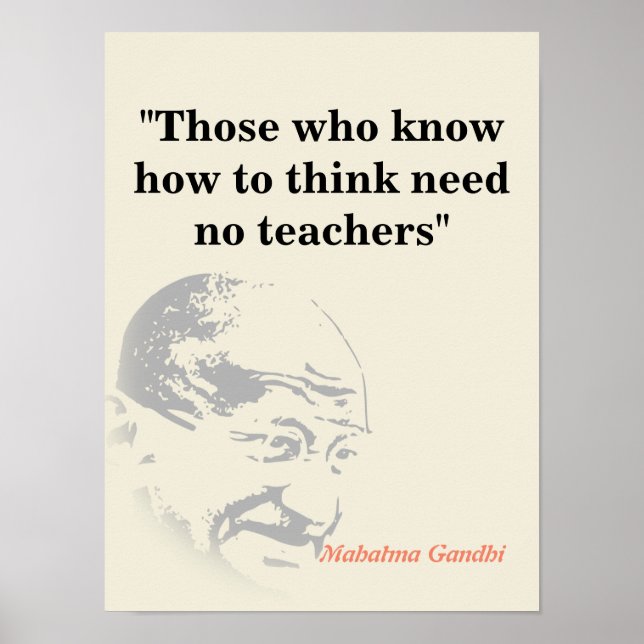 Mahatma Gandhi Quote On Thinking Poster (Front)