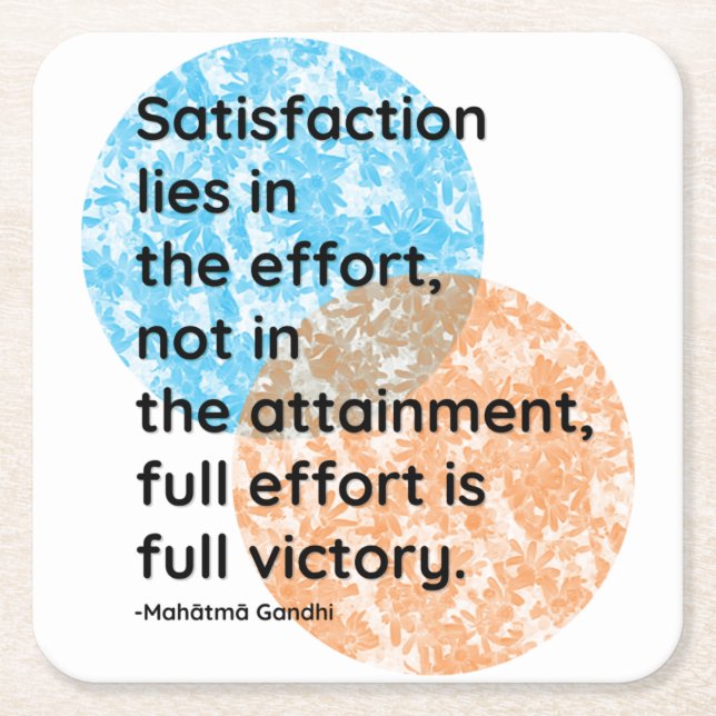 Mahatma Gandhi Victory Quotes Square Paper Coaster (Front)