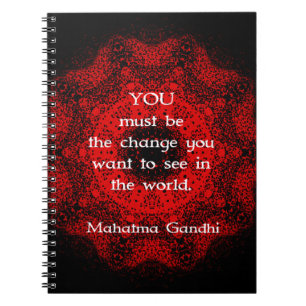 Mahatma Gandhi Wisdom Saying about action Spiral Notebook