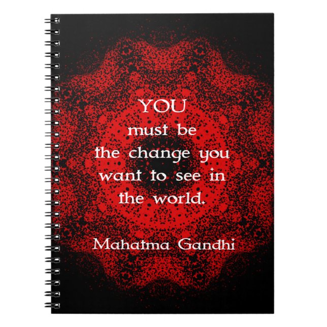 Mahatma Gandhi Wisdom Saying about action Spiral Notebook (Front)