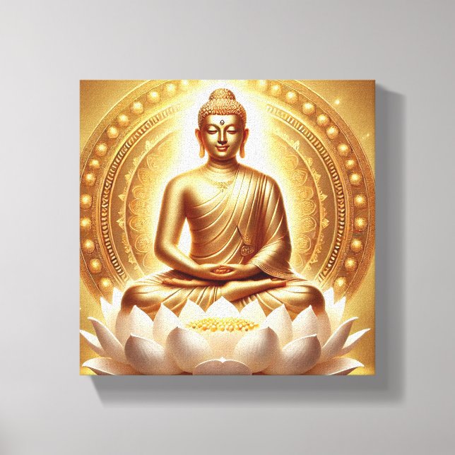 Mahavira Meditative Pose Art - Enlightenment and S Canvas Print (Front)