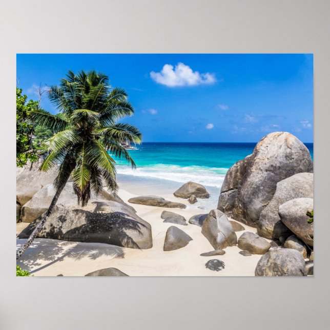 Mahe Seychelles Carana Beach gift Poster (Front)