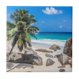 Mahe Seychelles Carana Beach gift Poster Tile