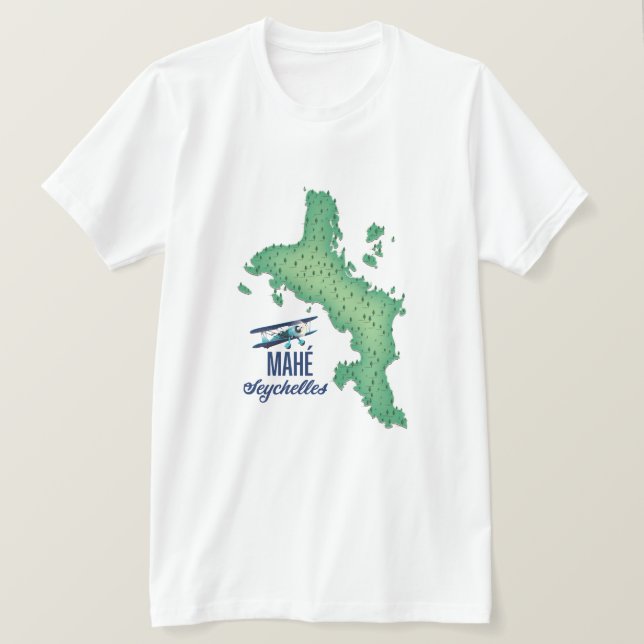 Mahé, Seychelles Vintage map T-Shirt (Design Front)