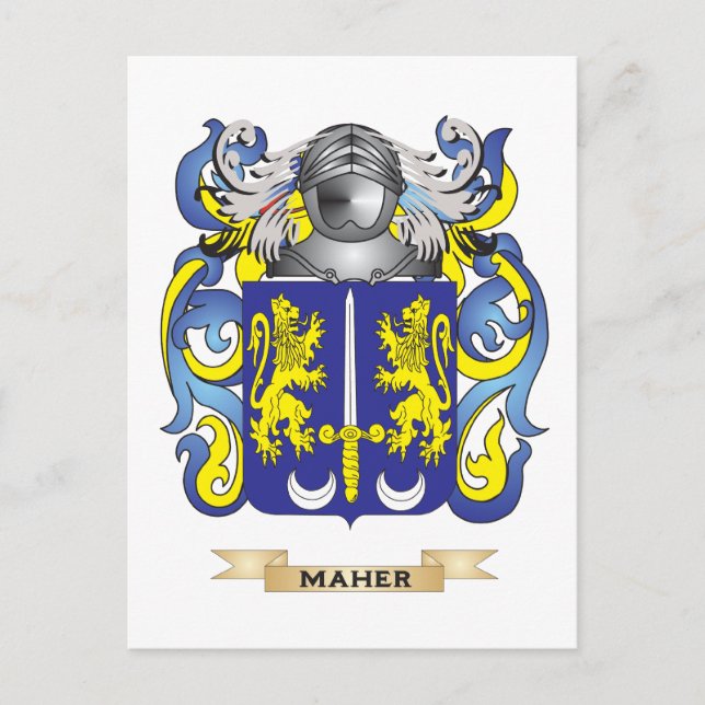 Maher Coat of Arms (Family Crest) Postcard (Front)