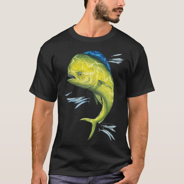 Mahi Mahi and baitfish T-Shirt (Front)