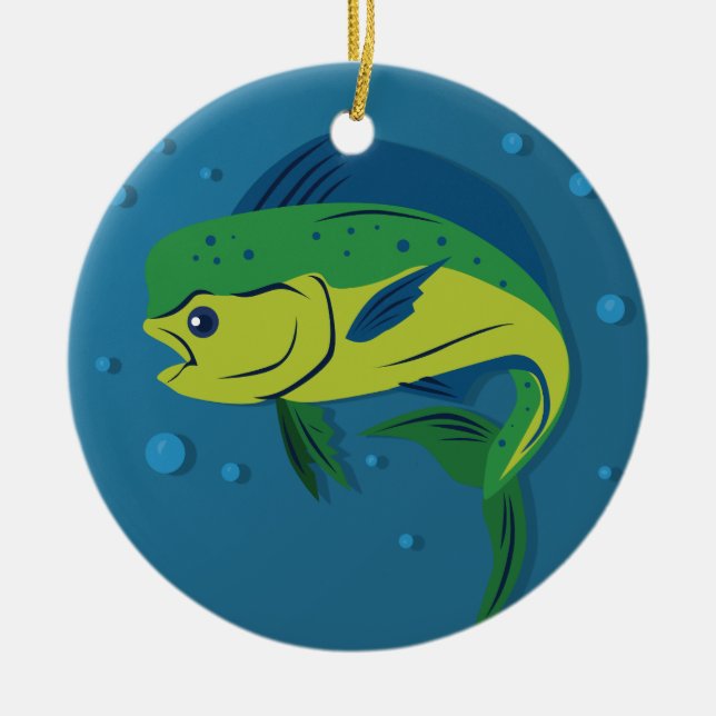 Mahi Mahi Ceramic Tree Decoration (Front)