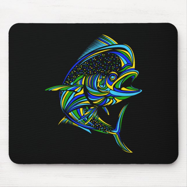 Mahi Mahi Dolphinfish Offshore Fishing  Mouse Pad (Front)