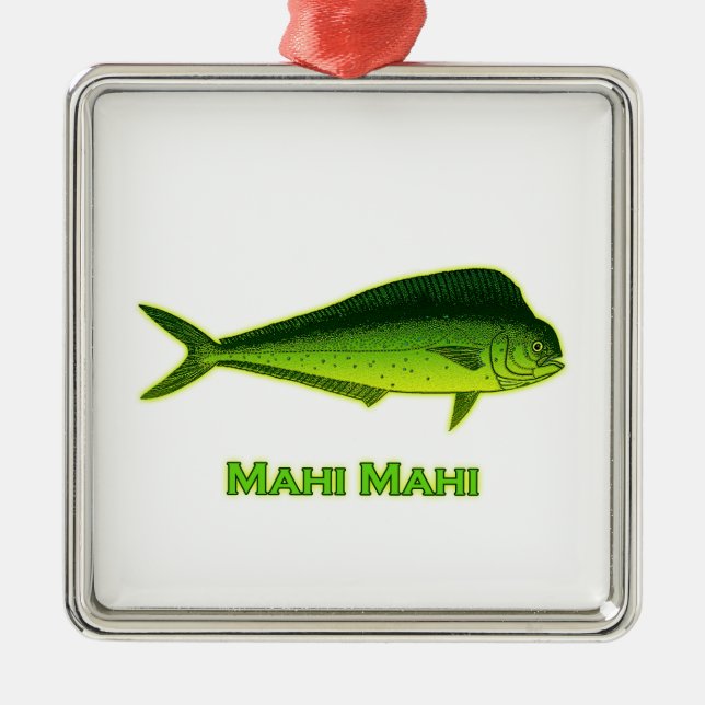 Mahi Mahi Fish Metal Tree Decoration (Front)