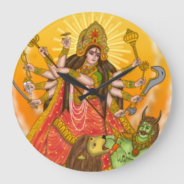 Mahishasur Mardini Durga Clock (Front)