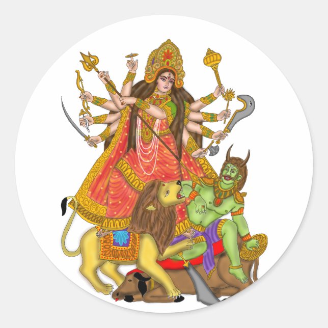 Mahishasur Mardini Durga Stickers (Front)
