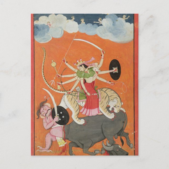 'Mahishasuramardini', from the 'Devimahatmya of Ma Postcard (Front)