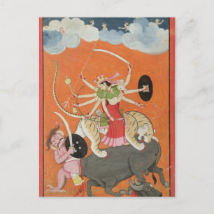 'Mahishasuramardini', from the 'Devimahatmya of Ma Postcard