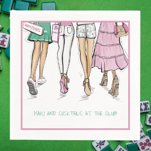 Mahj & Cocktails at the Club Preppy Ladies Mahjong Napkin