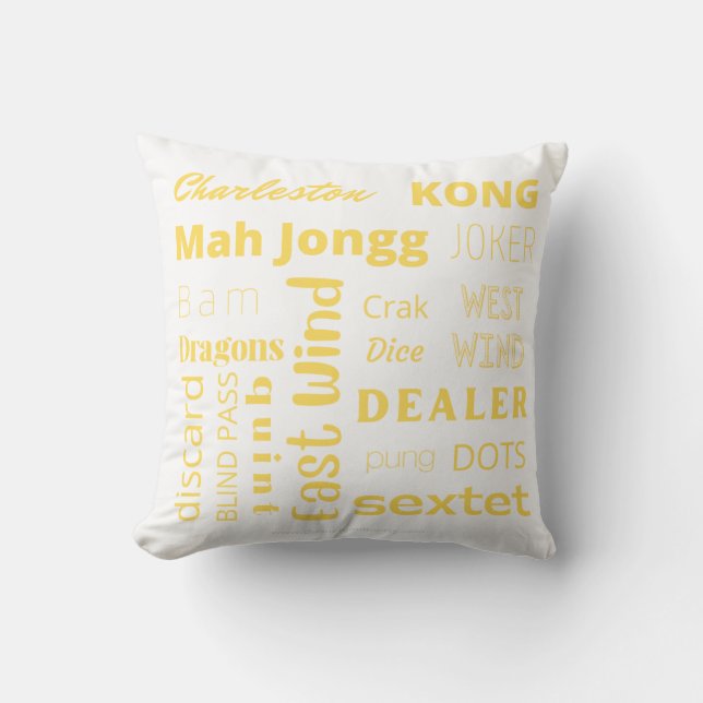 Mahj pillow in yellow (Front)