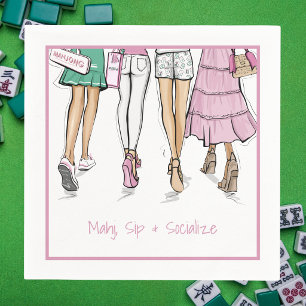 Mahj Sip & Socialise Ladies Preppy Mahjong Napkin
