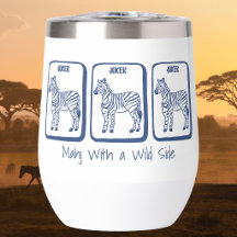 Mahj With a Wild Side Navy Zebra Mahjong Custom