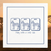 Mahj With a Wild Side Navy Zebra Mahjong Party