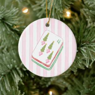 Mahj-y Christmas Mahjong Player Ceramic Tree Decoration